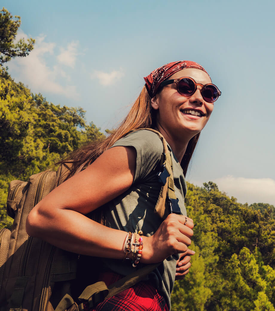 Hiking on vacation