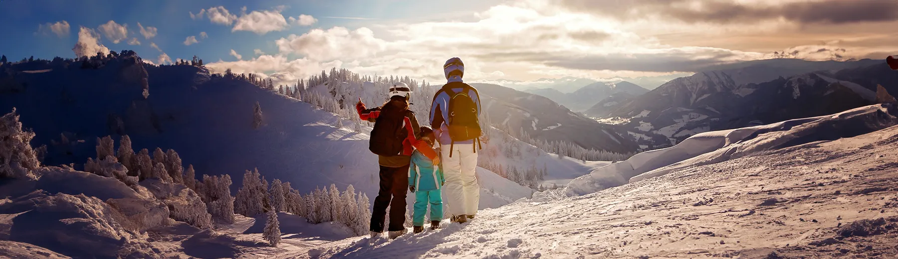 Une famille en vacances d'hiver