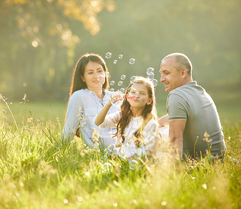 Famille en vacances de Printemps